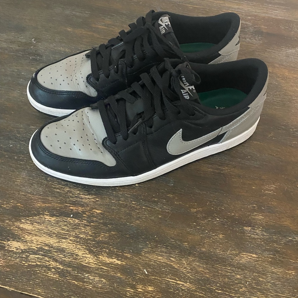 Jordan Black and Gray Athletic Shoes with Iconic Design